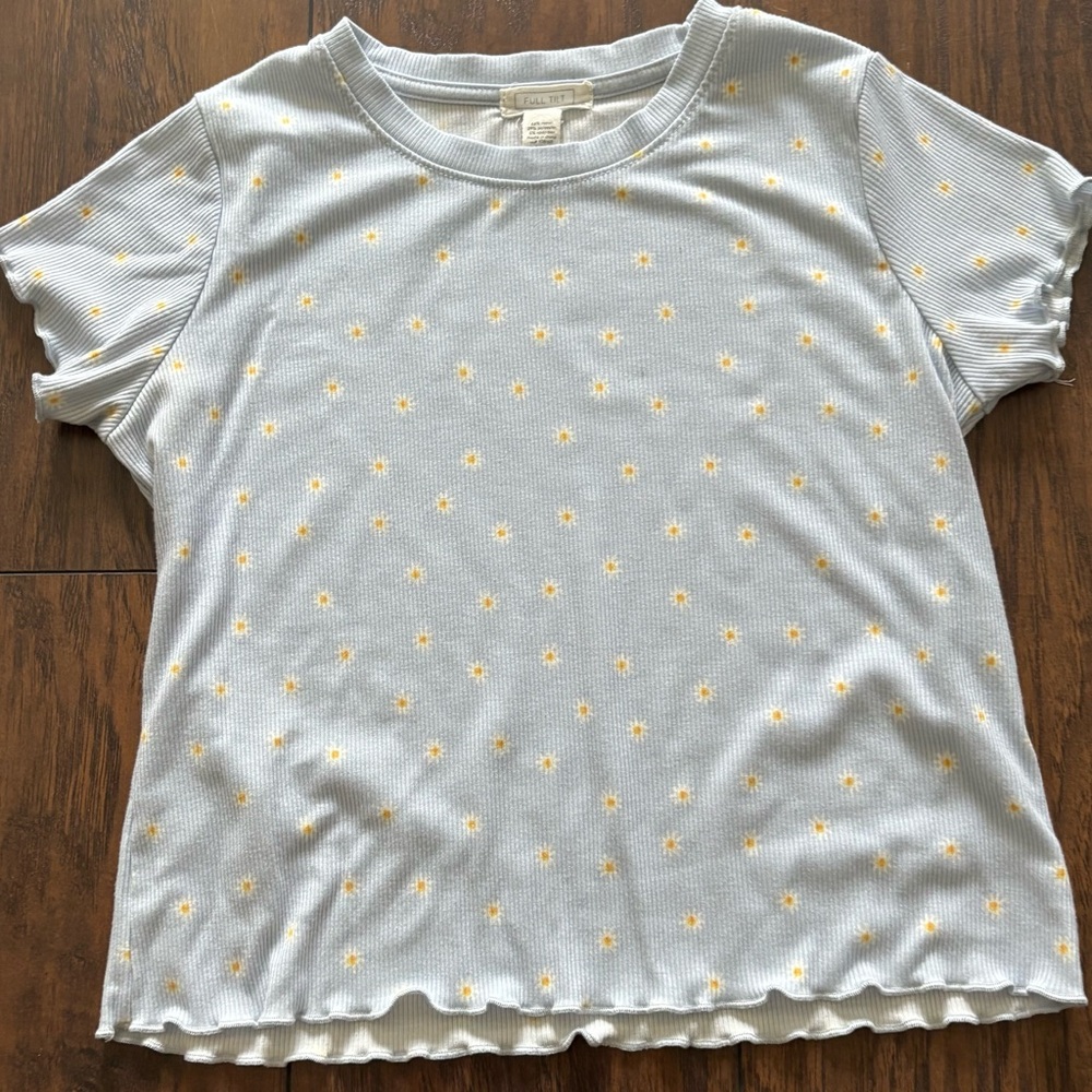 Full Tilt Blue Tee with Yellow Starburst Design
